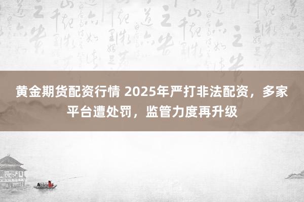 黄金期货配资行情 2025年严打非法配资，多家平台遭处罚，监管力度再升级