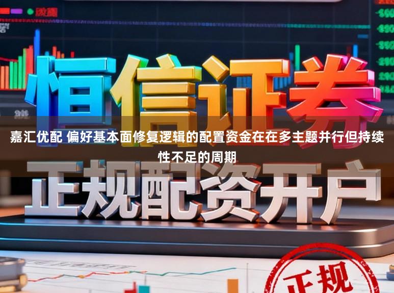 嘉汇优配 偏好基本面修复逻辑的配置资金在在多主题并行但持续性不足的周期