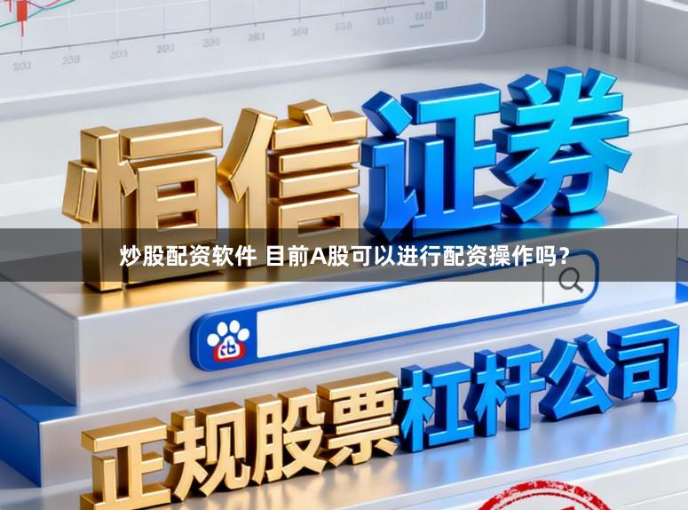 炒股配资软件 目前A股可以进行配资操作吗？